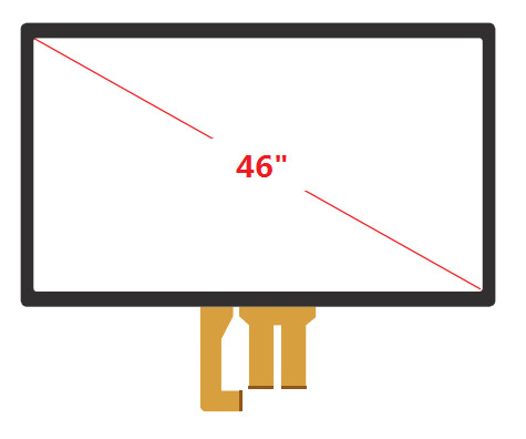 Pannello capacitivo del touch screen sporgente tocco del punto dei PCT 46&quot; 10 di G+FF G+G