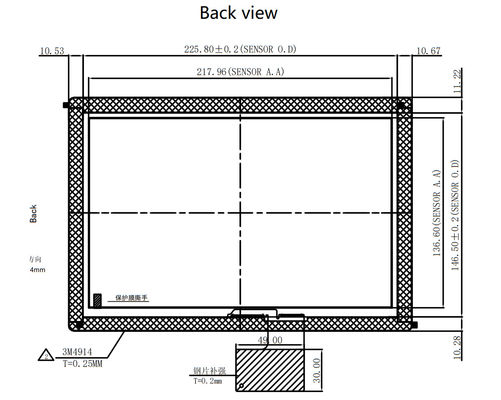 POS G+G 10.1 pollici pannello touch capacitivo proiettato