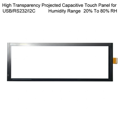 Pannello touch capacitivo proiettato ad alta trasparenza per USB/RS232/I2C Gamma di umidità dal 20% all'80% RH