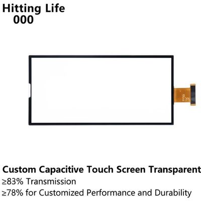 Vita di utilizzo 000 schermo sensoriale capacitivo personalizzato trasparente ≥83% Trasmissione ≥78% per prestazioni e durata personalizzate